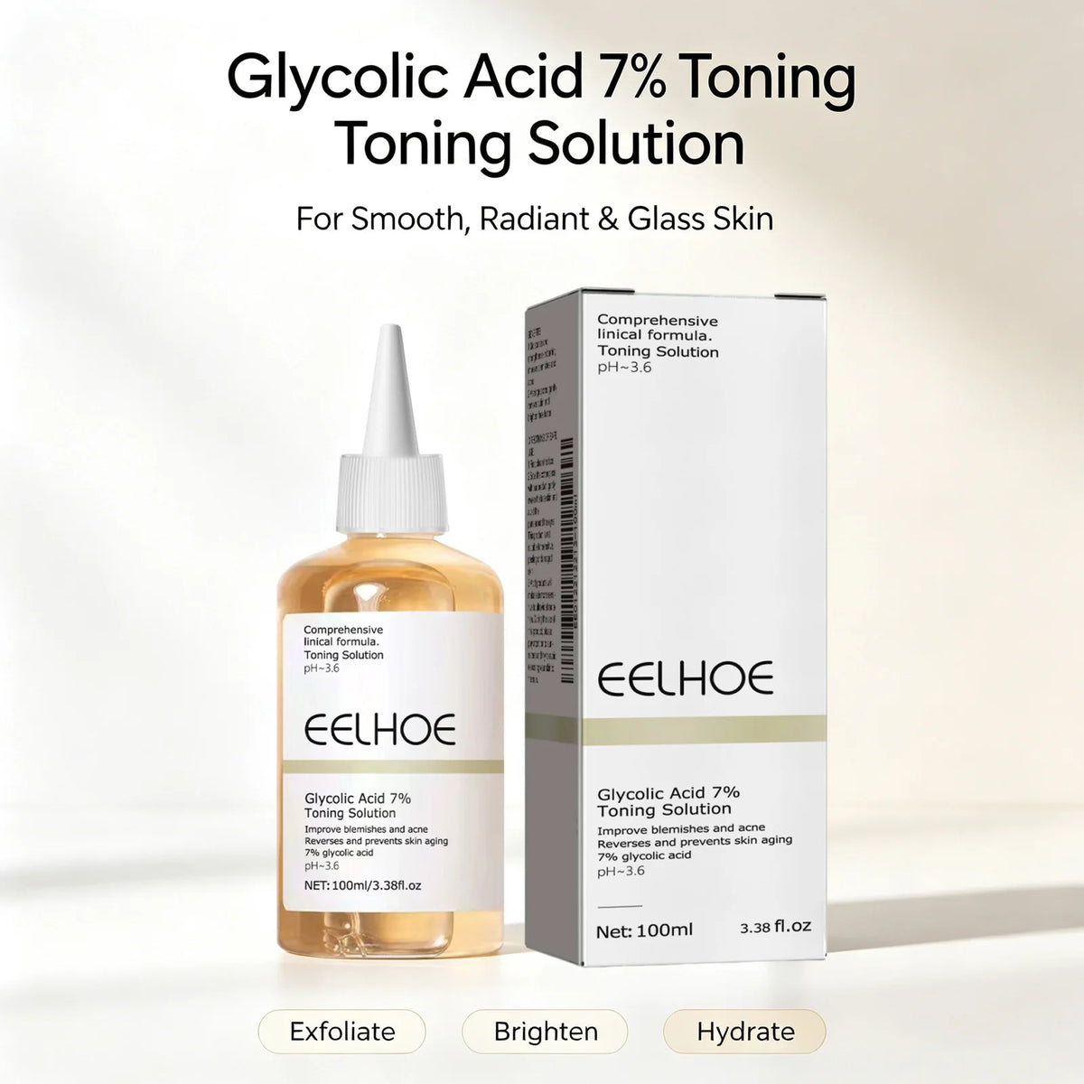 Eelhoe Glycolic Acid 7% Toner – Exfoliate, Brighten & Smooth Exfoliating Toner SPOT Default Title
