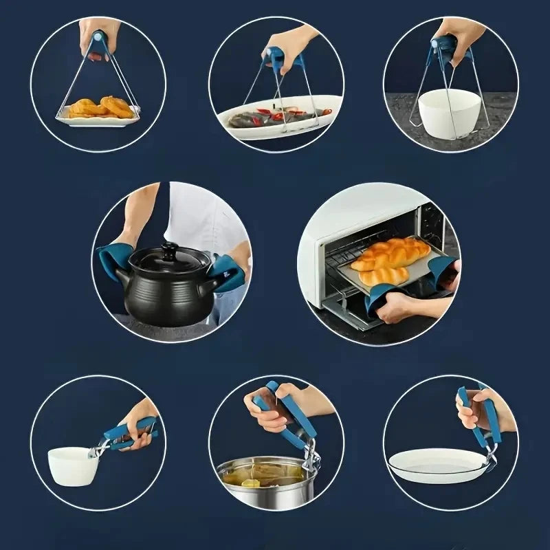 Silicone Heat-Resistant Bowl & Tray Holder Clip – Anti-Slip Silicone Bowl Holder SPOT