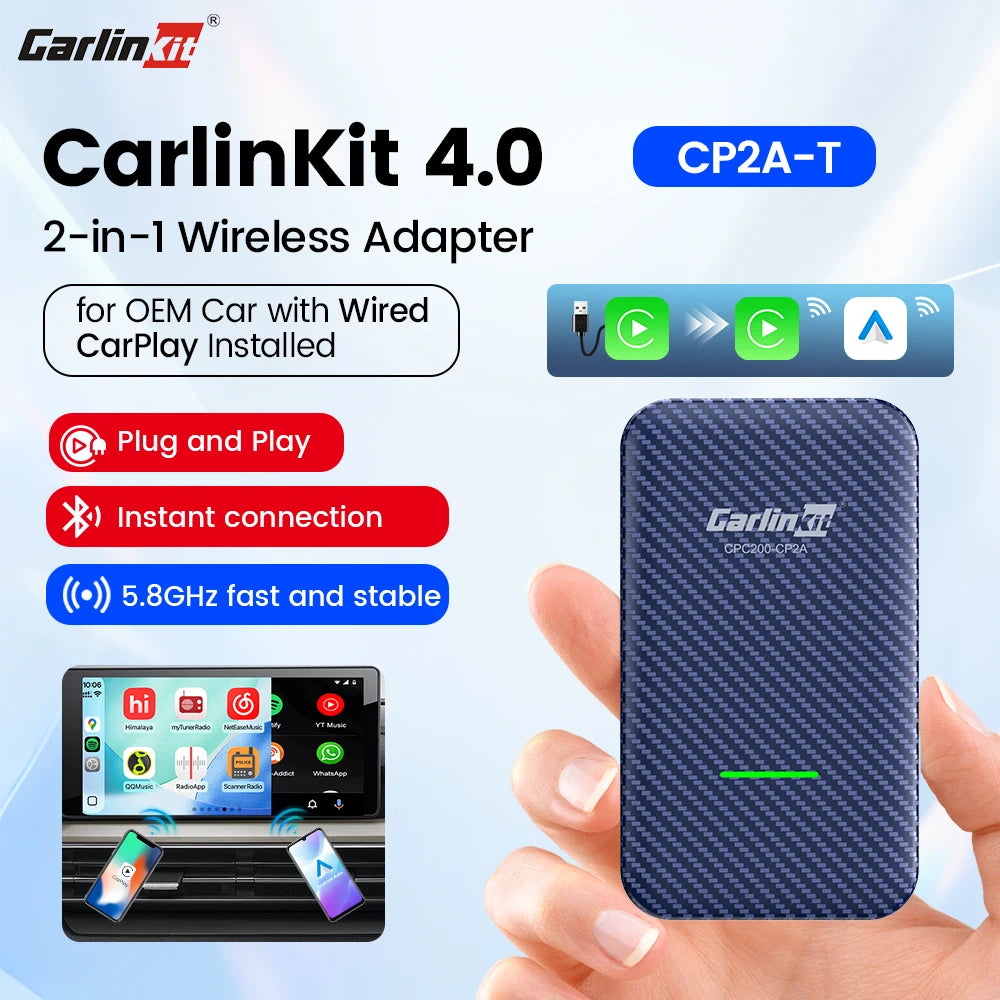 CarlinKit 4.0 Wireless CarPlay & Android Auto USB Adapter Wireless CarPlay Adapter SPOT