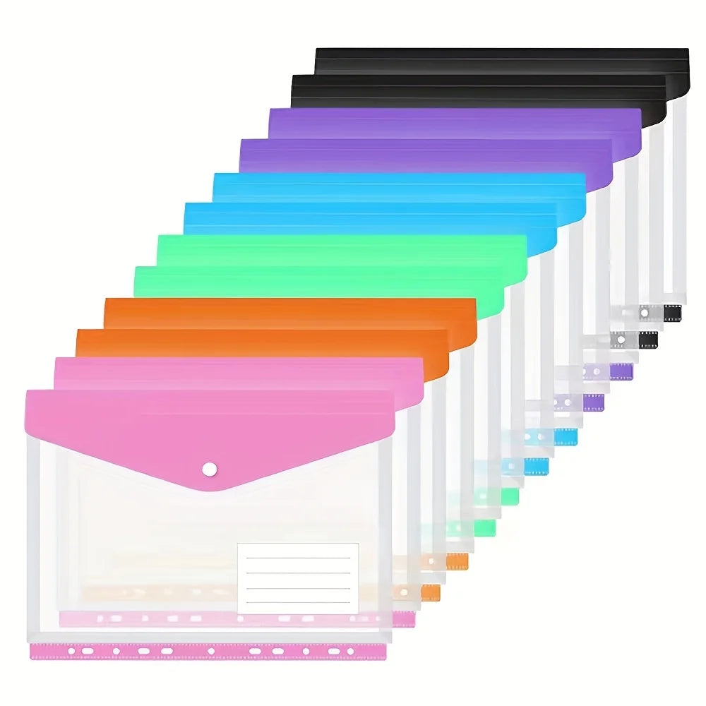 6-Pack A4 Binder Pocket Folders – Expandable Colorful File Envelopes Binder Pocket Folders SPOT