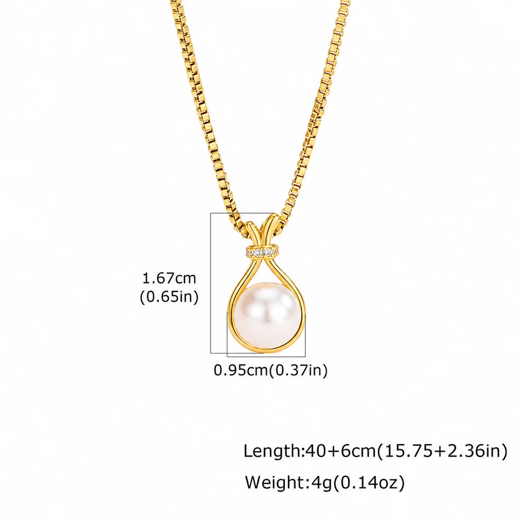 Faux Pearl Jewelry Set – 18K Gold Necklace & Earrings for Women Pearl Jewelry Set SPOT