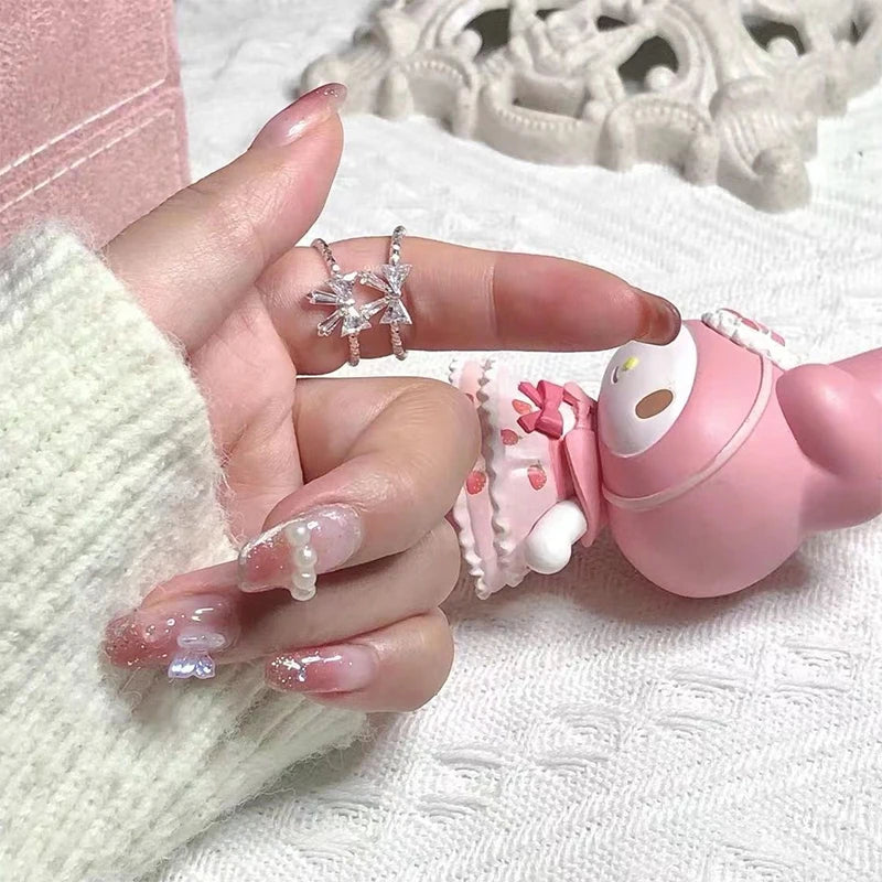 White Bow Ring for Women – Adjustable Bowknot Ring Fashion Ring SPOT