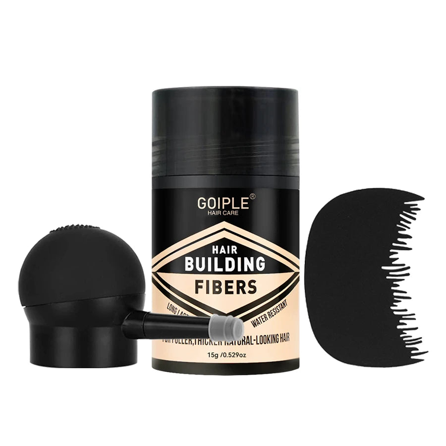 Goiple Hair Fiber Powder 15g Instant Thickening Kit – 3pc Set Hair Building Fiber Kit SPOT 15g-black-fiber-3pcs