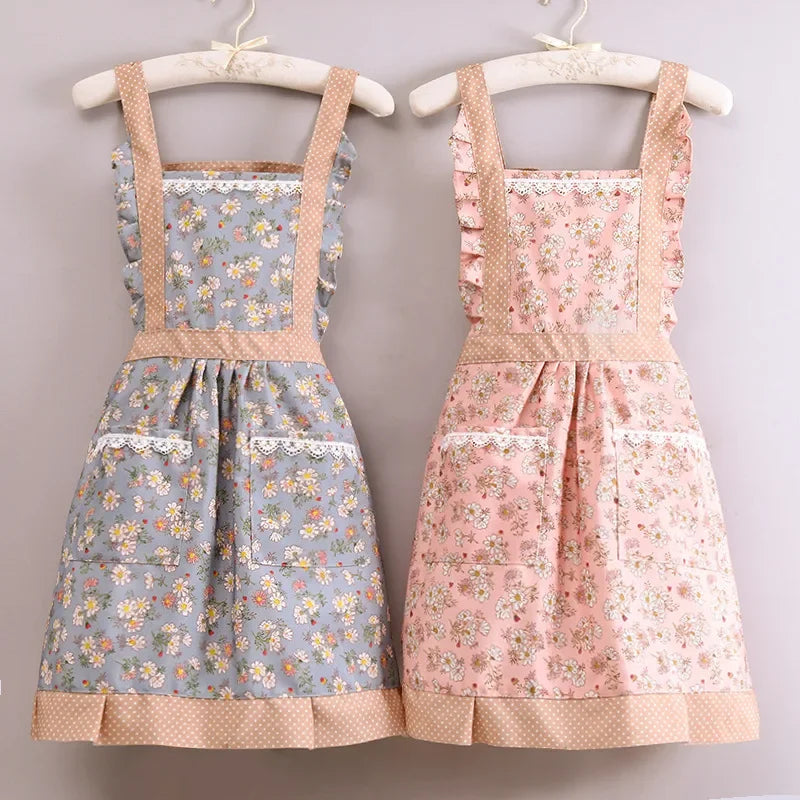 Women's Floral Canvas Apron 3-Pack – Adjustable Kitchen Bib Kitchen Bib Apron SPOT