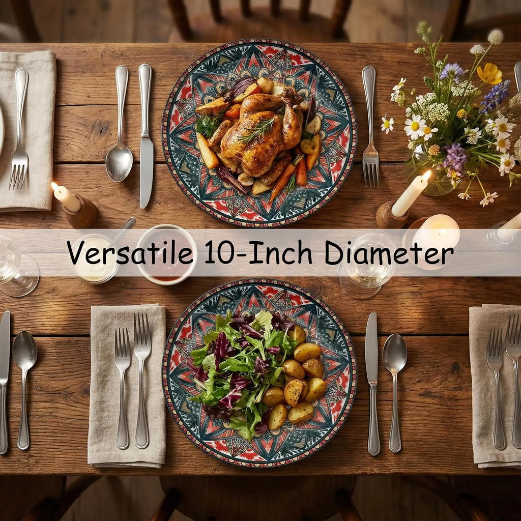 Atlantis Hand-Painted Bohemian Ceramic Dinner Plates Set Ceramic Dinner Plates SPOT