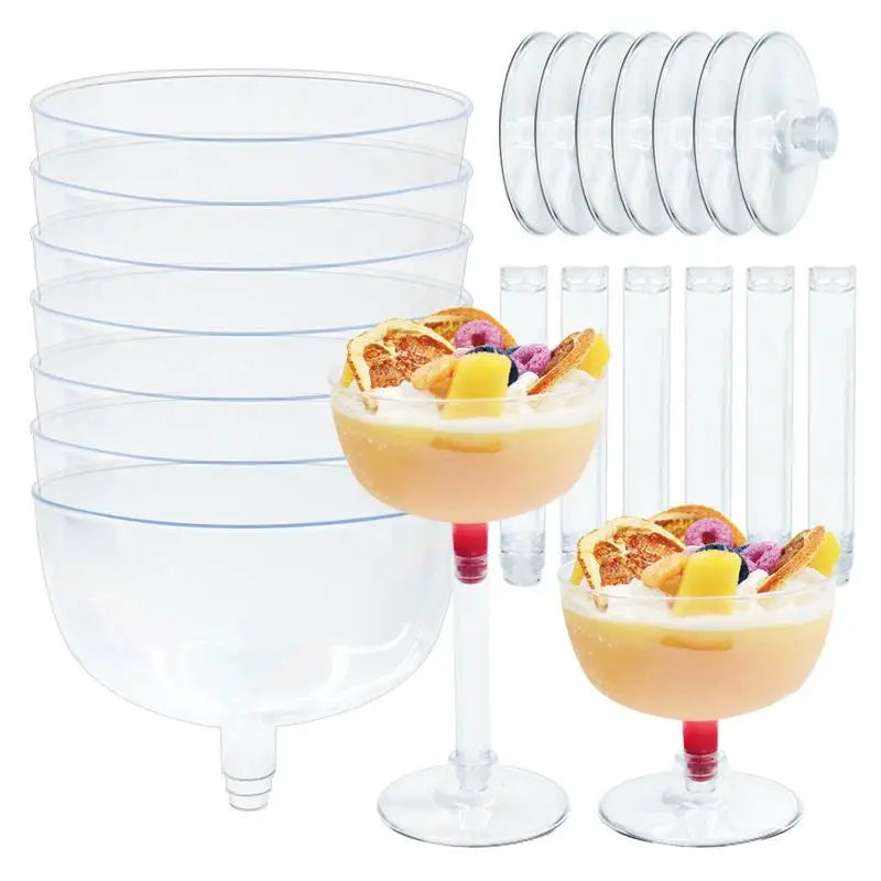 10-Pack Clear Plastic Champagne Goblets – Disposable Party Cups Disposable Champagne Goblets SPOT