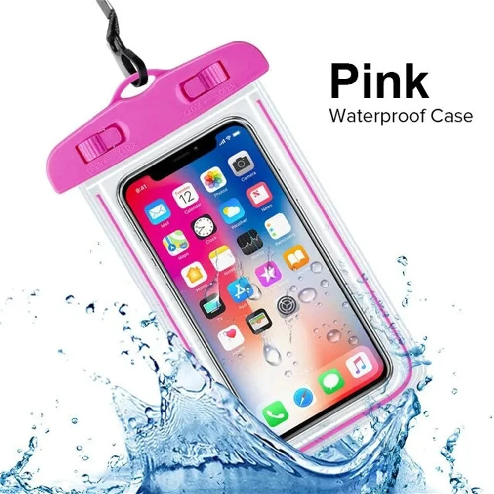 Waterproof Phone Pouch – Underwater Case for 7.2" Phones Waterproof Phone Pouch SPOT Pink