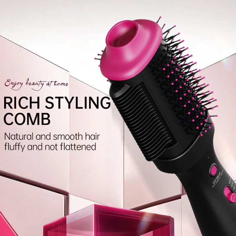 2-in-1 Electric Hot Air Brush | Straightener & Dryer, 3 Heat Hot Air Brush SPOT