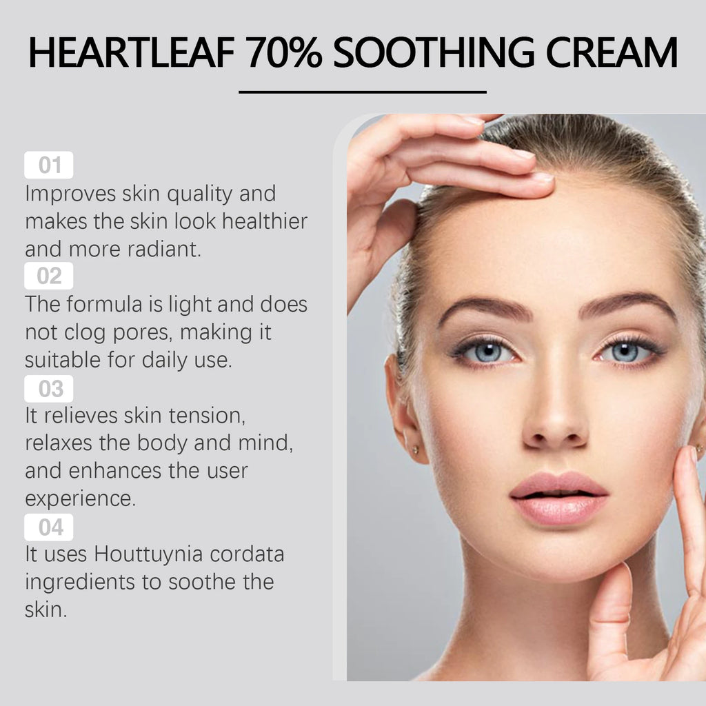 Heartleaf 70% Soothing Cream with Ceramide EOS & Aloe – 50g Facial Soothing Cream SPOT