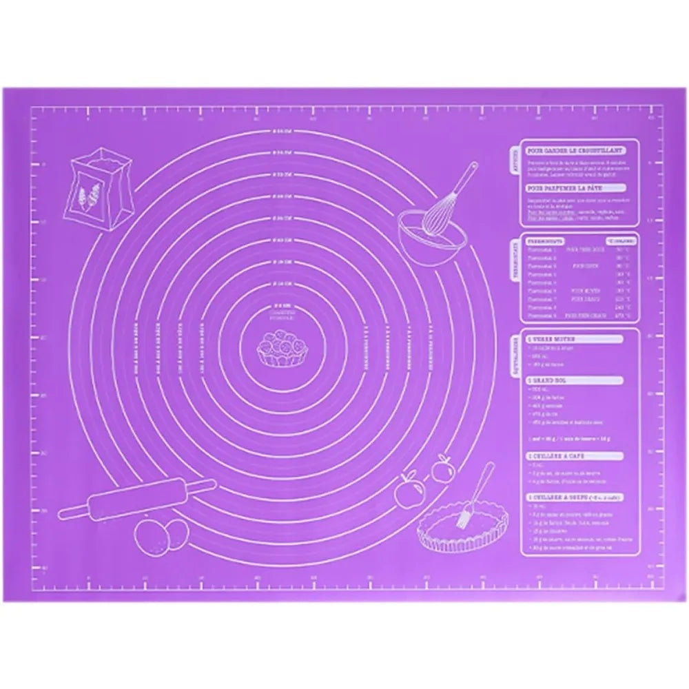 Silicone Baking Mat with Measurements – Non-Stick Kneading Pad Silicone Baking Mat SPOT Purple One size