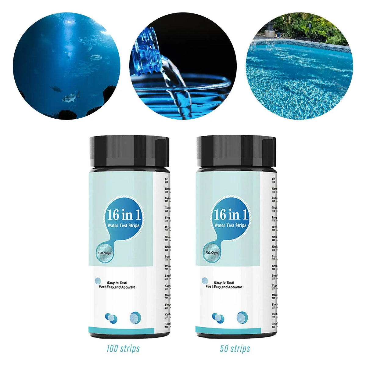 16-in-1 Water Test Strips – High Sensitivity pH Testing Kit Water Test Strips SPOT