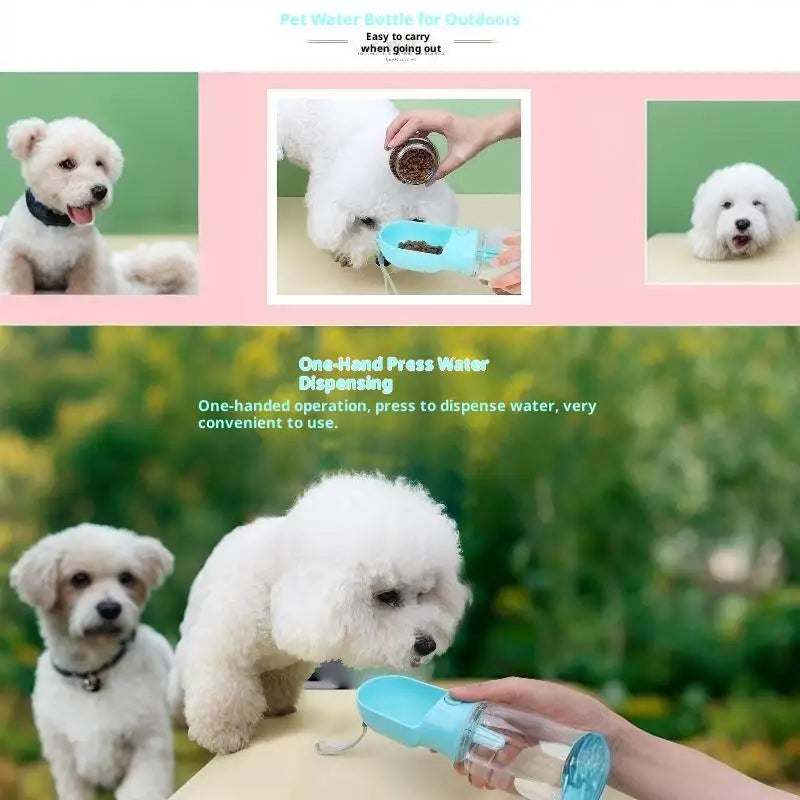 2-in-1 Portable Pet Water & Food Bottle – BPA-Free Dispenser Pet Travel Feeder SPOT