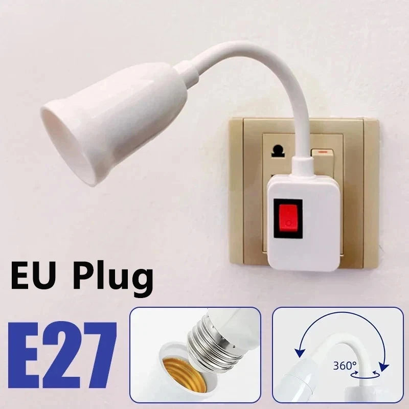 E27 Plug-In Swivel Bulb Holder with Switch & Flexible Hose Plug-In Lamp Holder SPOT Default Title