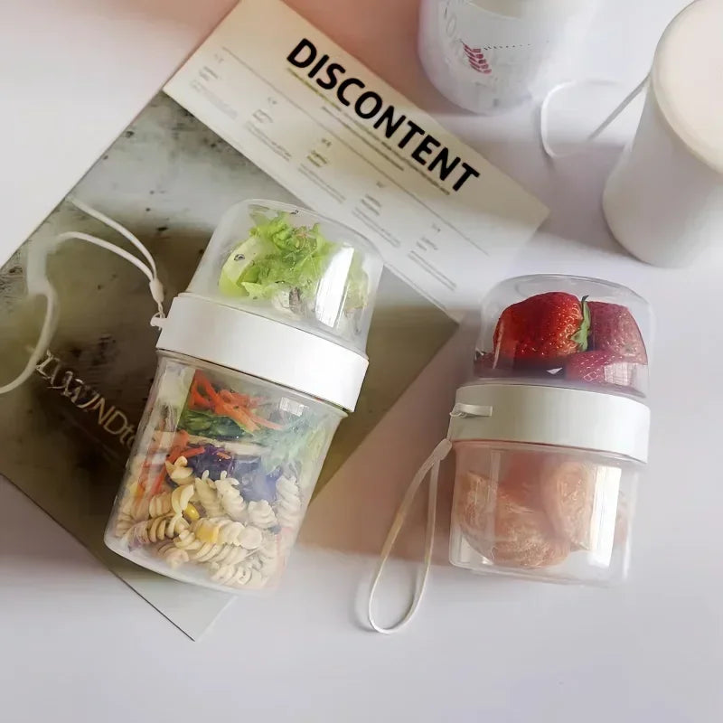 Yogurt Salad Cup Container Set with Fork & Sauce Lid | Bento Food Storage Container SPOT