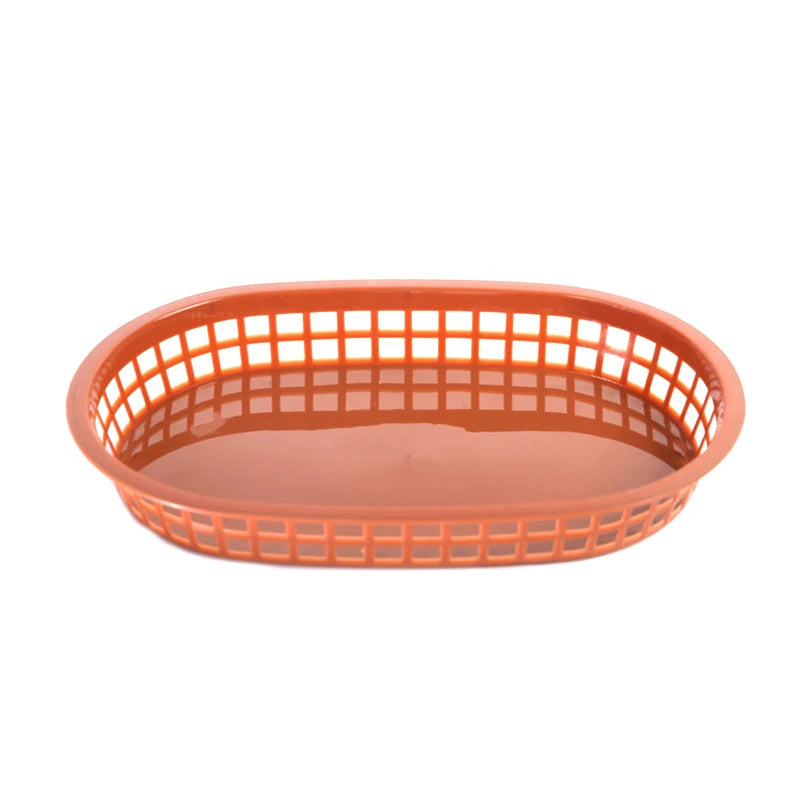 Plastic Fast Food Serving Basket – Fries, Burgers & Deli Tray Food Serving Basket SPOT Light brown