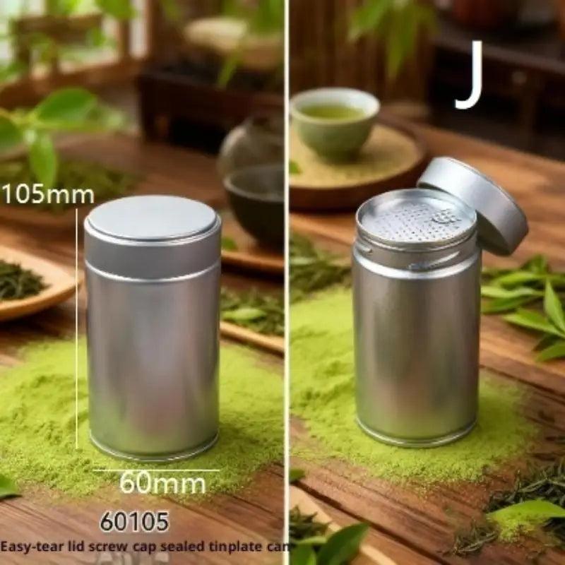 Mini Tinplate Matcha Powder Can – Airtight Tea & Spice Jar Airtight Storage Tin SPOT J