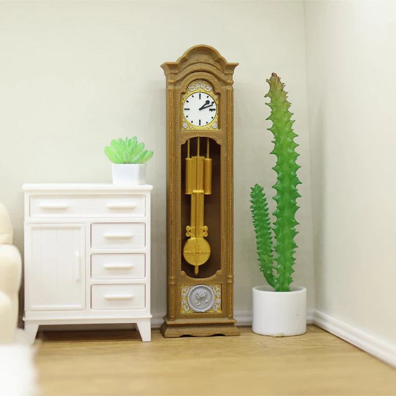 Miniature Grandfather Clock – Retro Dollhouse Standing Clock Dollhouse Miniature SPOT