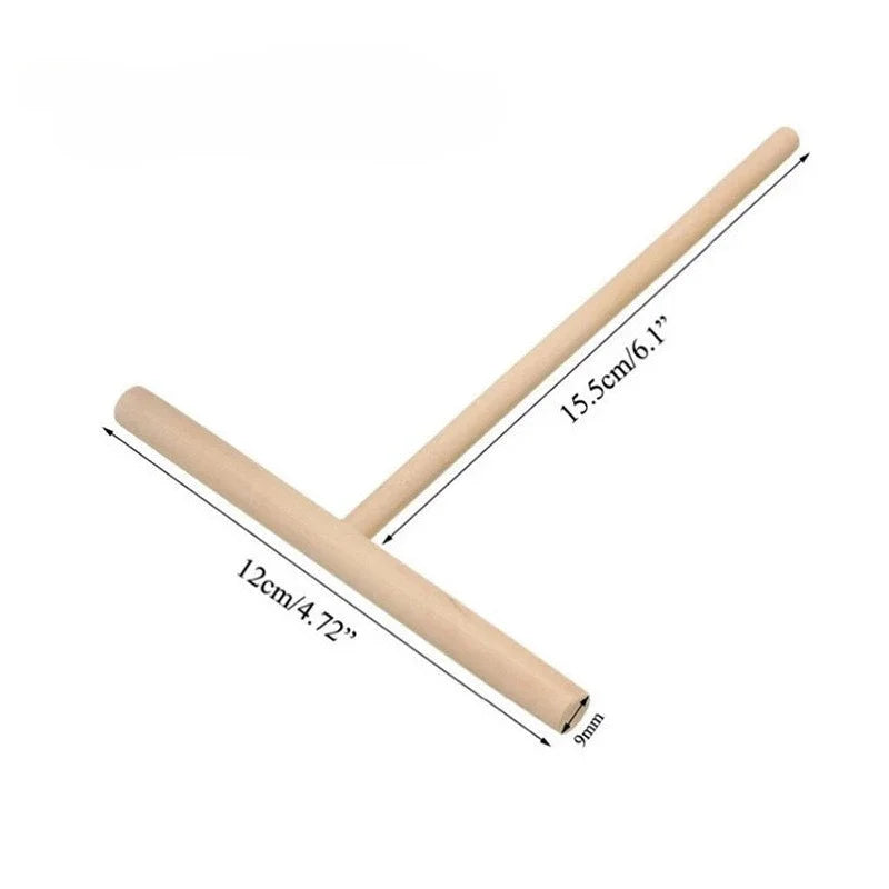 T-Shaped Wooden Crepe & Pancake Batter Spreader Tool Batter Spreader Tool SPOT 1PC