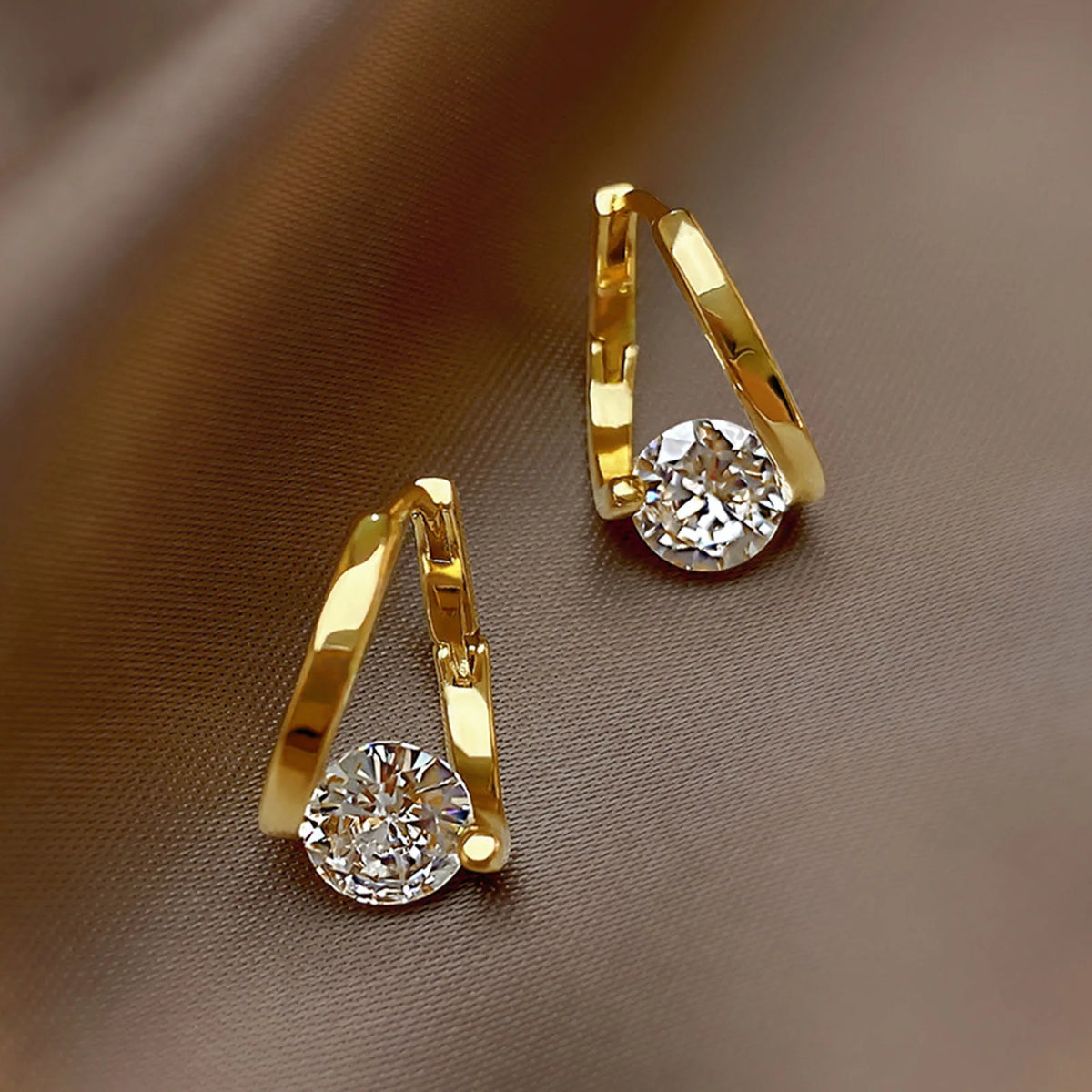 Cubic Zirconia Hoop Earrings – 14K Gold Plated Hypoallergenic Hoop Earrings SPOT