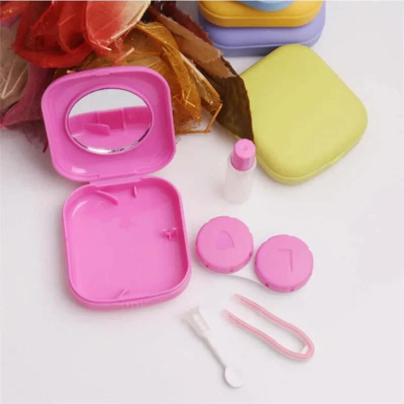 Mini Square Contact Lens Case with Mirror – Travel Kit Contact Lens Case SPOT