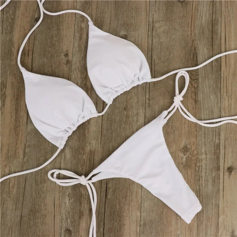 Women's Push-Up Padded Bikini Set – Two-Piece Swimsuit Women's Bikini Set SPOT WHITE S
