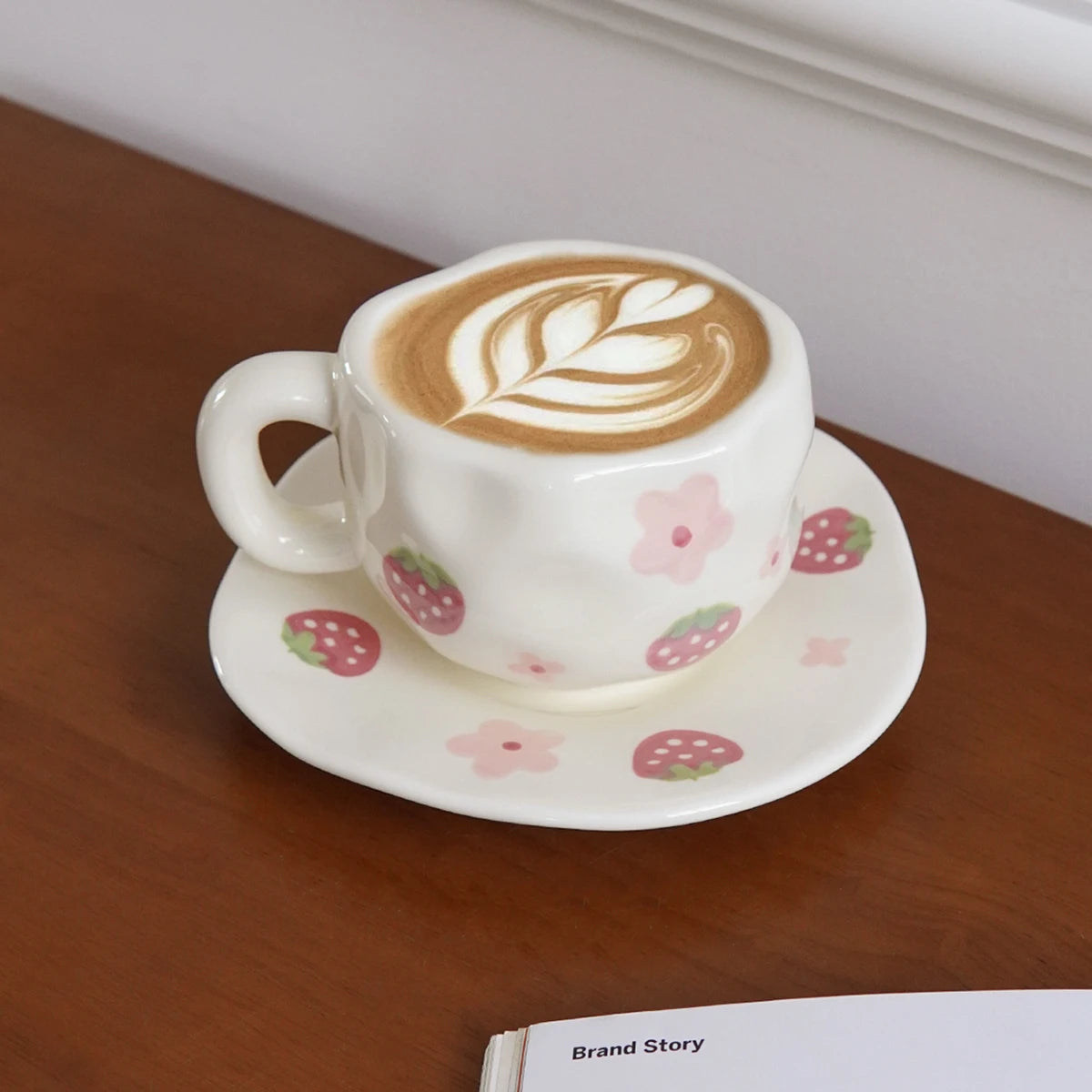 Hand-Painted Floral Ceramic Cup & Saucer Set | Porcelain Ceramic Cup & Saucer SPOT
