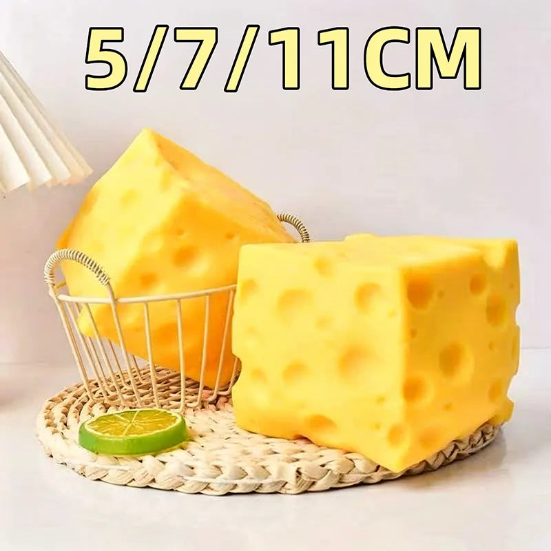 Giant Cheese Squishy Fidget Toy – Extra Large Squeeze Ball Fidget Squeeze Toy SPOT