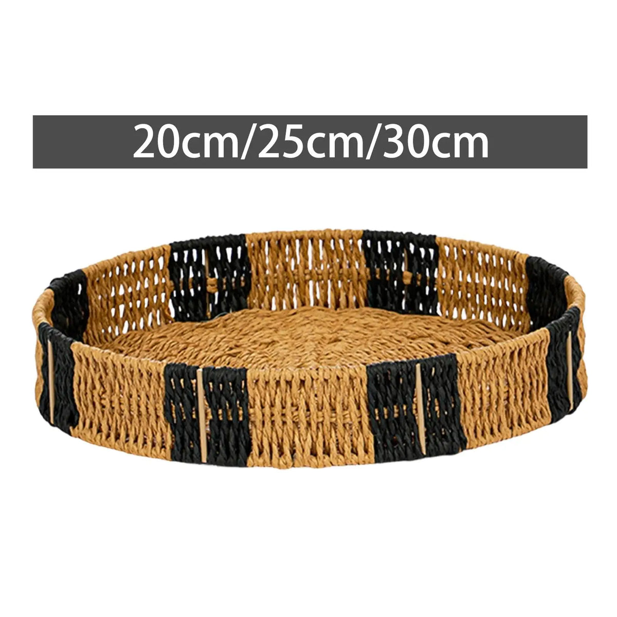 Woven Round Serving Tray – Handcrafted Paper Rope Basket Woven Serving Tray SPOT