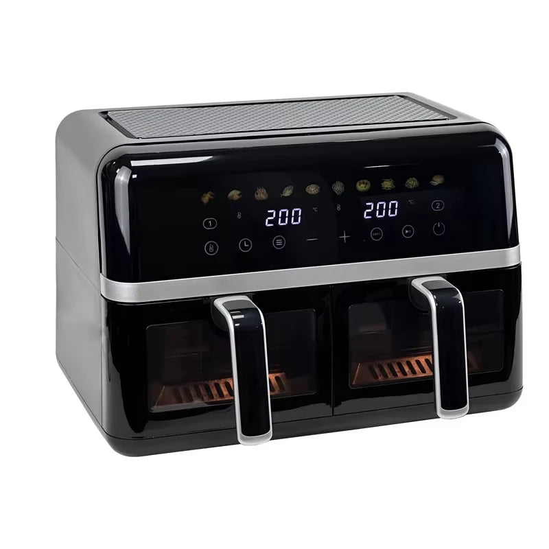 DUTRIEUX 9L Dual Basket Digital Air Fryer – 2800W Touch Screen Dual Basket Air Fryer SPOT Color Box US
