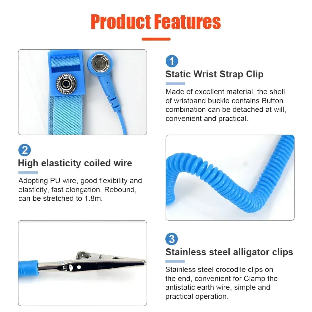 Cordless ESD Anti-Static Wrist Strap for Electronics Repair ESD Wrist Strap SPOT