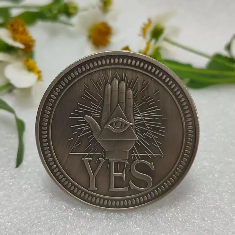 Vintage Yes/No Decision Coin – Dual-Sided Engraved Metal Novelty Decision Coin SPOT A4