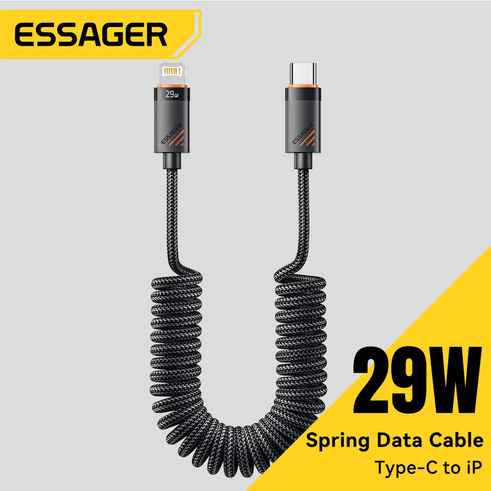 Essager Spring USB-C to Lightning Cable – PD 29W Fast Charge USB Charging Cable SPOT