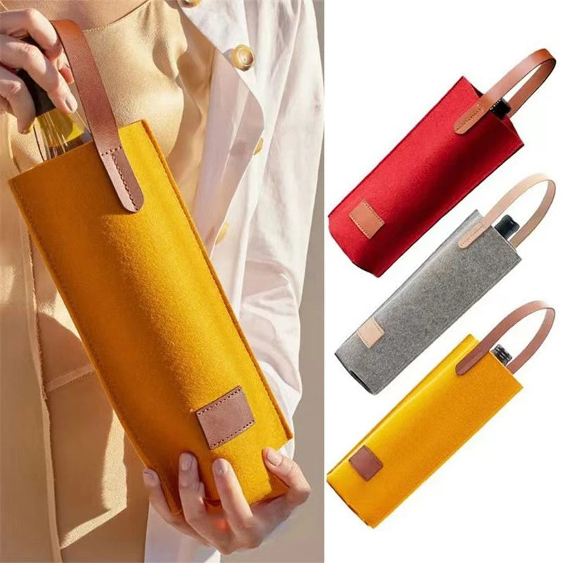 Felt Single Bottle Wine Tote Bag – Insulated Padded Carrier Wine Bottle Tote SPOT