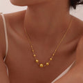 Waterproof Bead Station Choker Necklace | Gold Stainless Steel Choker Necklace SPOT Default Title