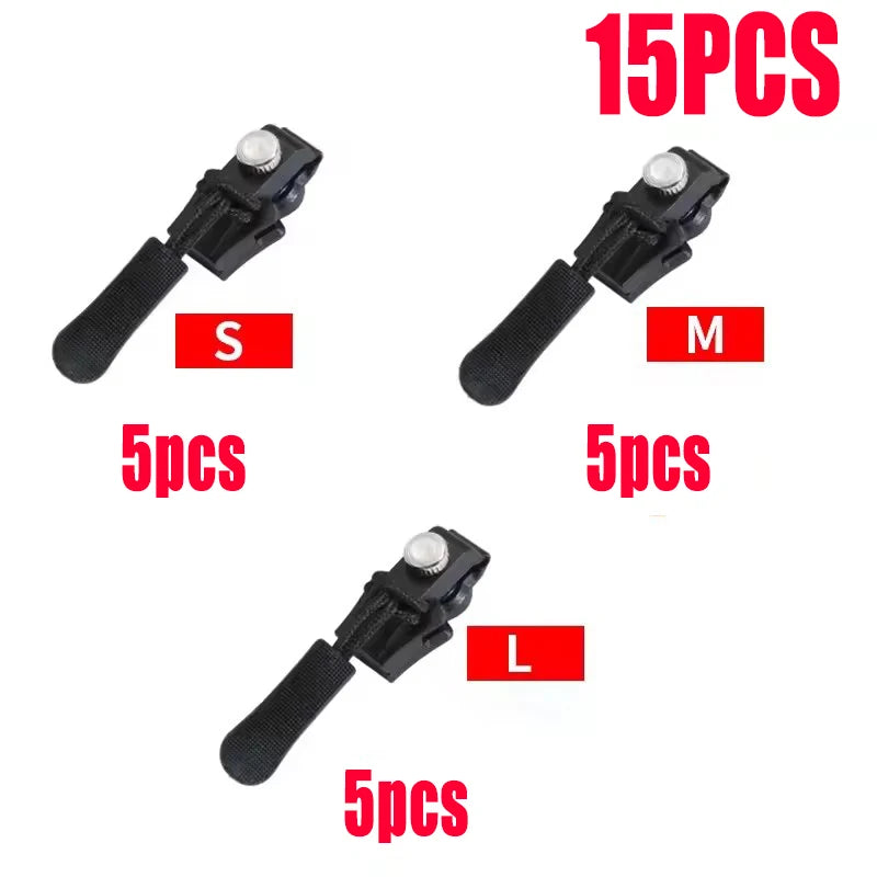 Universal Zipper Repair Kit – Replacement Slider Pulls 3–60 Pcs Zipper Repair Kit SPOT Mixed size--15pcs