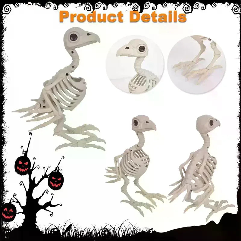 Animal Skeleton Halloween Decor – Wolf, Frog & Crow Props Halloween Skeleton Prop SPOT