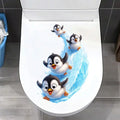 Sliding Penguin Waterproof Vinyl Bathroom Sticker Decal Bathroom Wall Sticker SPOT Default Title