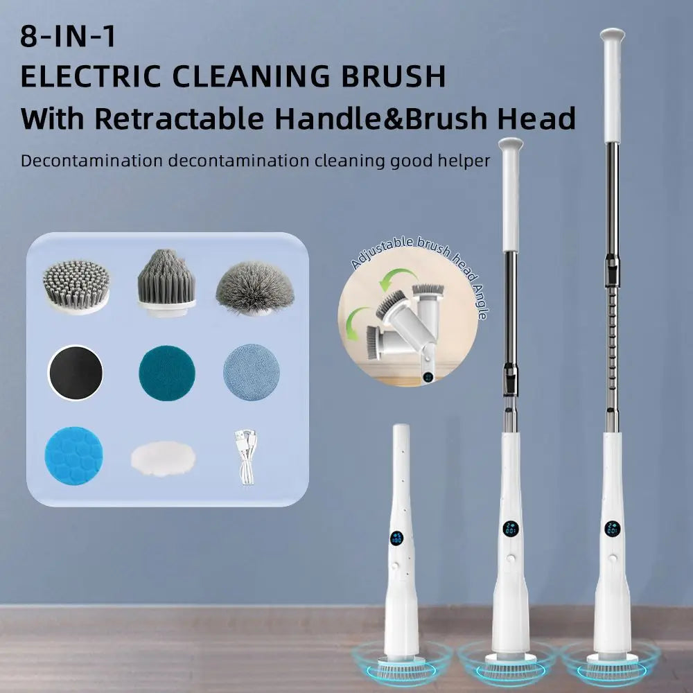 Wireless Electric Cleaning Brush – 8-Head Cordless Scrubber Electric Cleaning Brush SPOT