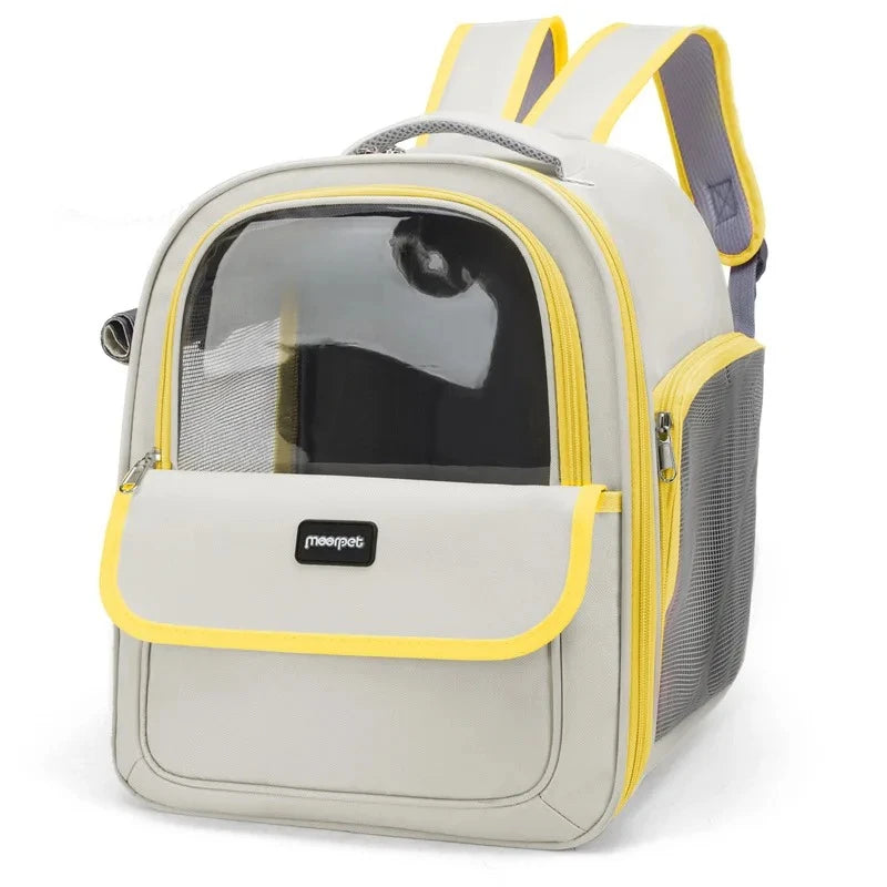 Foldable Breathable Mesh Pet Carrier Backpack – Dog & Cat Pet Carrier Backpack SPOT Yellow