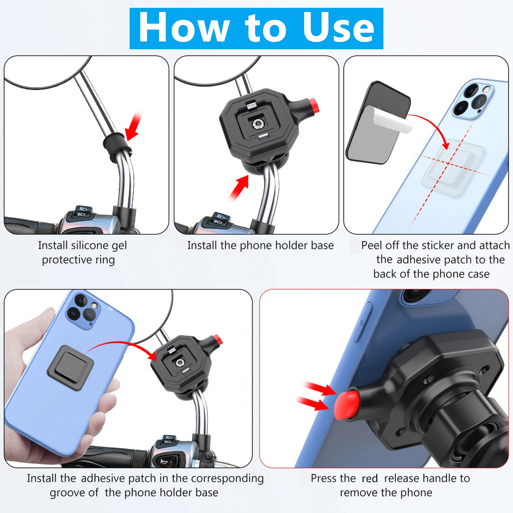 Motorcycle Phone Holder – Mirror Mount GPS Bracket | Universal Motorcycle Phone Mount SPOT
