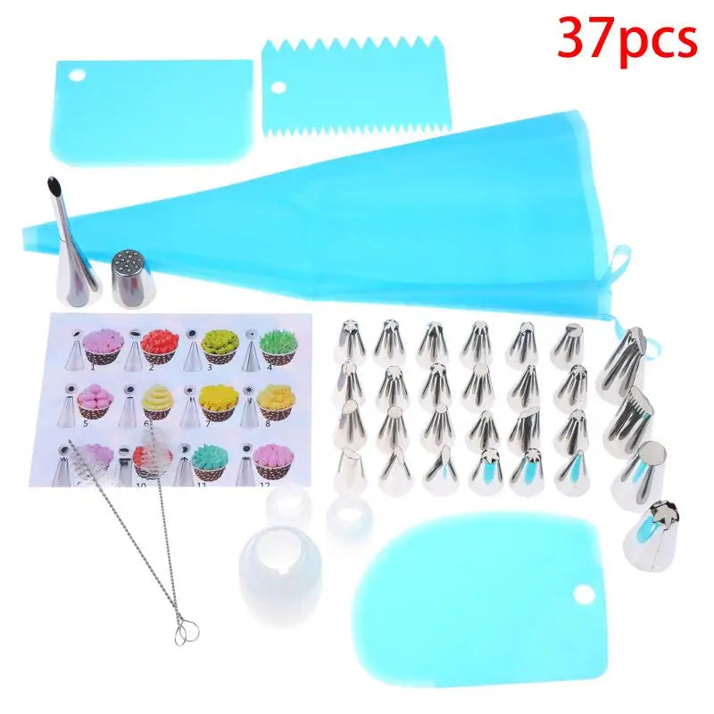24-Piece Cake Decorating Piping Tips Set – Stainless Steel Cake Decorating Set SPOT 37PCS