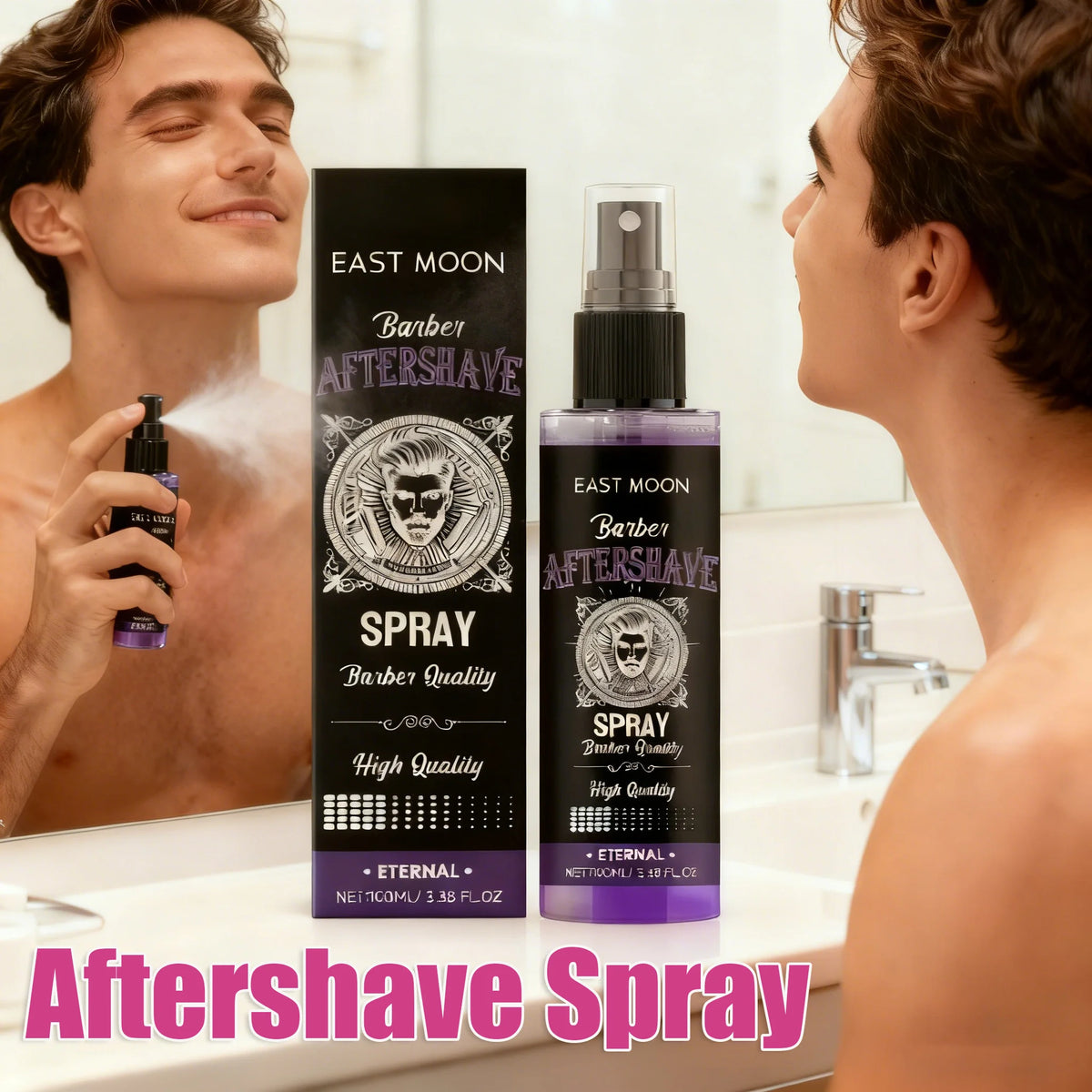 East Moon Men's Moisturizing Aftershave Spray – 100ml Aftershave Spray SPOT 100ml Boxed X 3PCS