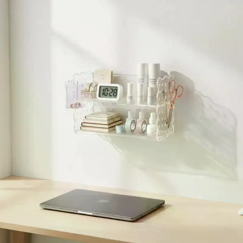 2-Tier Clear PET Desk Organizer – Tool-Free Desktop Shelf Desktop Organizer SPOT