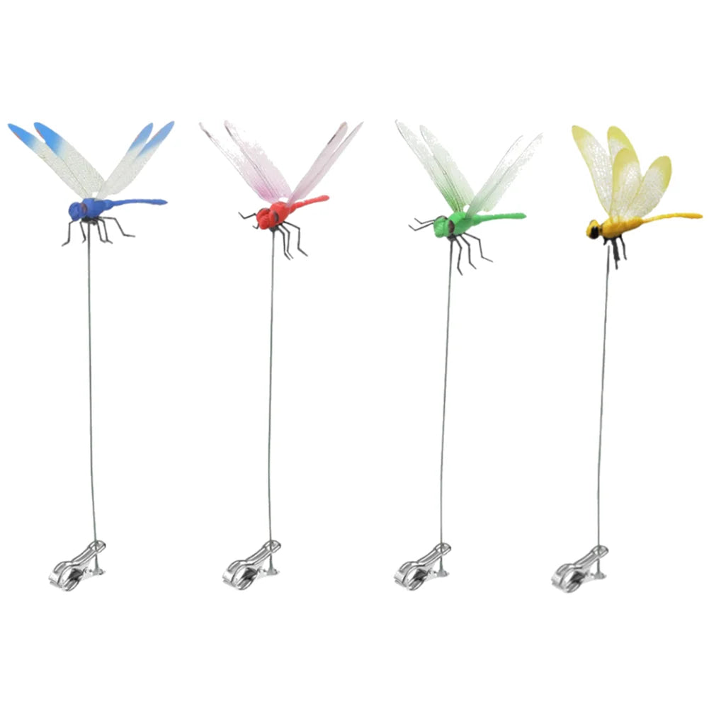 Artificial Dragonfly Clip Garden Ornaments – Multicolor Garden Ornament Clip SPOT Multicolor 4Pcs