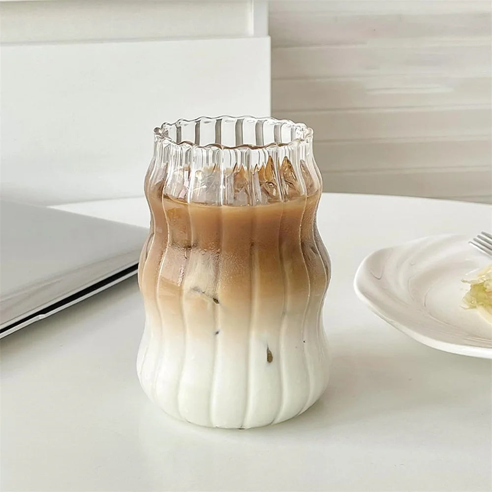 530ml Striped Glass Tumbler – Heat-Resistant Drinkware Glass Tumbler SPOT