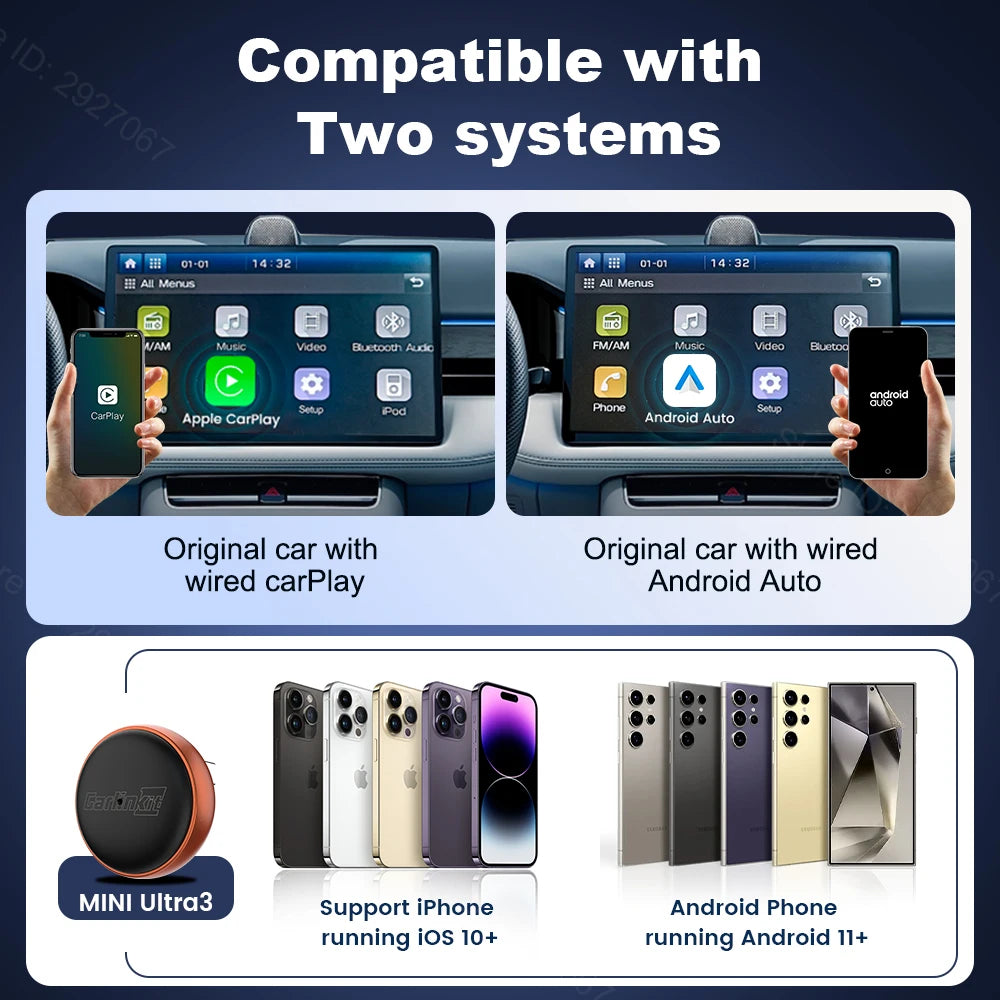 CarlinKit Mini Ultra Wireless CarPlay & Android Auto Adapter Wireless CarPlay Adapter SPOT