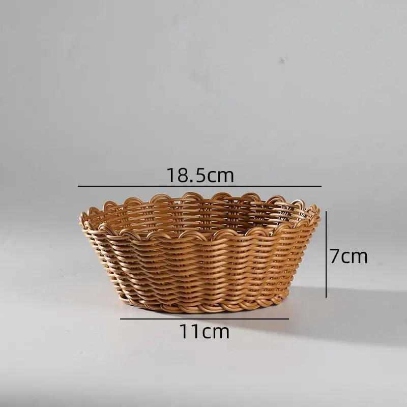 Woven Rattan-Style Serving Basket – Bread, Fruit & Veggie Tray Woven Serving Basket SPOT A1