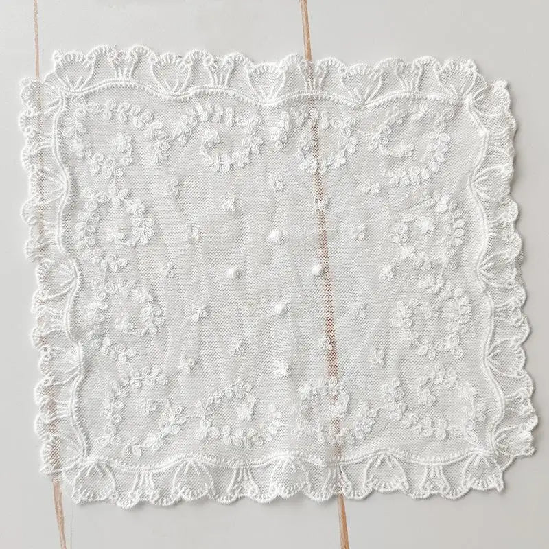 White Cotton Lace Trim 15cm – Cream Floral Ribbon for Sewing Lace Sewing Trim SPOT White