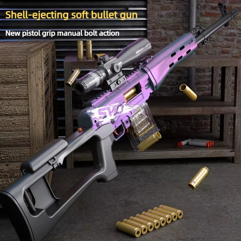 NOCCLILI SVD Soft Shell Toy Sniper Rifle – Manual Loading Toy Sniper Rifle SPOT