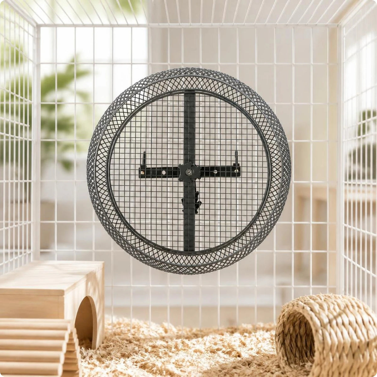 Wire-Mesh Metal Hamster Running Wheel – Safe & Stable Hamster Exercise Wheel SPOT Wall-mounted Running